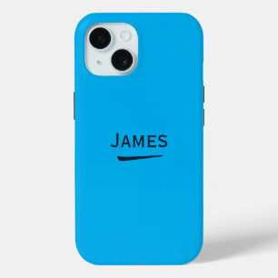 Name Personalised Medium Sky Blue iPhone 15 Case