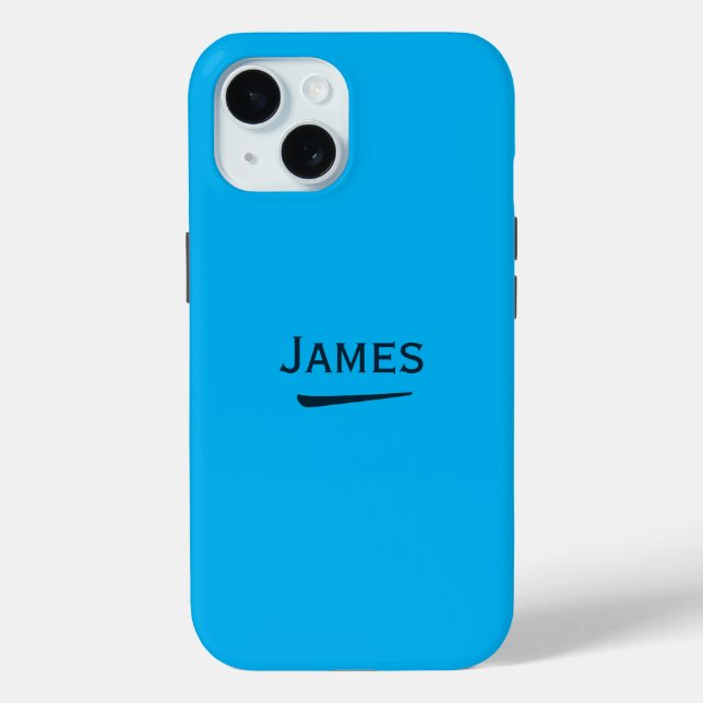 Name Personalised Medium Sky Blue Case-Mate iPhone Case (Back)
