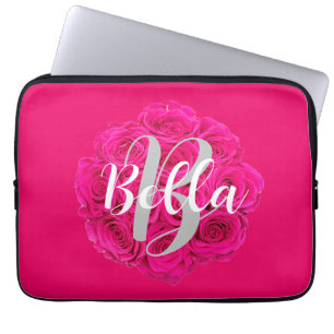 Name Personalised Pink Laptop Sleeve