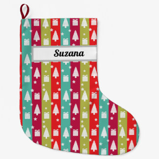 Name Personalised Striped Christmas Stockings
