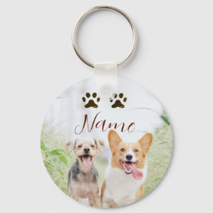 name pet animal dog cat paw simple photo minimal key ring