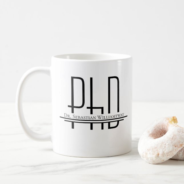 Name PhD Graduation Coffee Mug (With Donut)