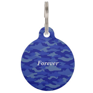 Name Phone Number Custom Camouflage (Blue) Pet Tag