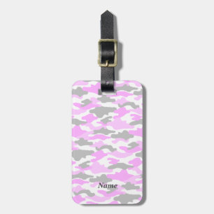 Name Phone Number Custom Camouflage (Pink) Luggage Tag