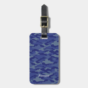 Name Phone Number Customization Camo Blue Luggage Tag