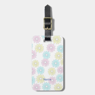 Name Phone Number Customized Flowers Pastel Luggage Tag