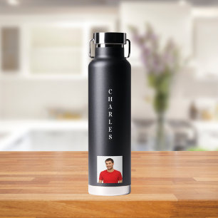 Name photo black white guy water bottle
