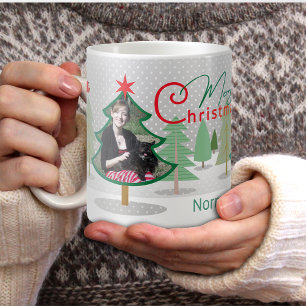 Name Photo Christmas Trees Mug