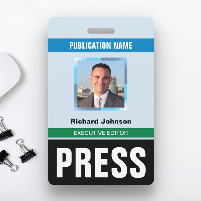 Name Photo Journalist Reporter Press Pass ID Card ID Badge (Creator Uploaded)