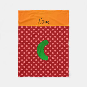 Name pickle red polka dots orange stripe fleece blanket
