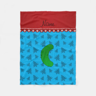 Name pickle sky blue christmas trees fleece blanket