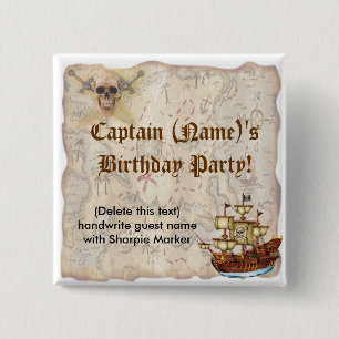 Name Pin Favours for Pirate Birthday Party