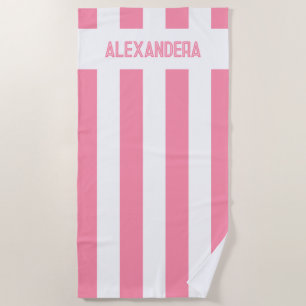 Name Pink Bachelorette Bridesmaid Beach Towel