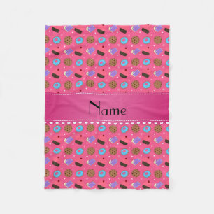 Name pink cupcake doughnuts cake cookies fleece blanket