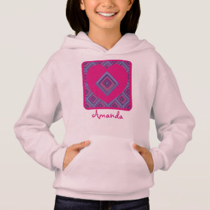 Name Pink Heart Purple Diamond Pattern Colourful