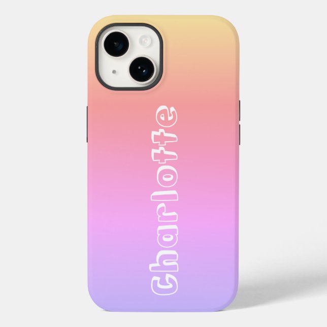 Name Pink Lilac Yellow Sunset Colours Typography Case-Mate iPhone Case (Back)