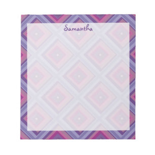 Name Pink Purple Passion Diamond Pattern Artsy  Notepad