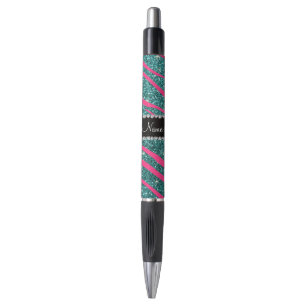 Name pink zebra stripes turquoise glitter