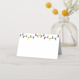 Name Place Card-Christmas Lights Card