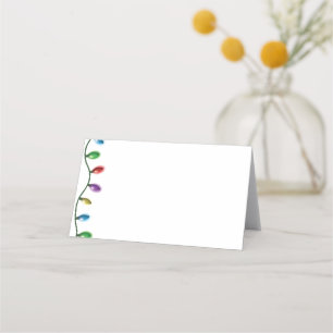Name Place Card-Christmas Lights Place Card