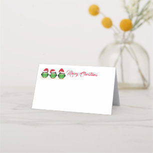 Name Place Card-Christmas Penguins Place Card