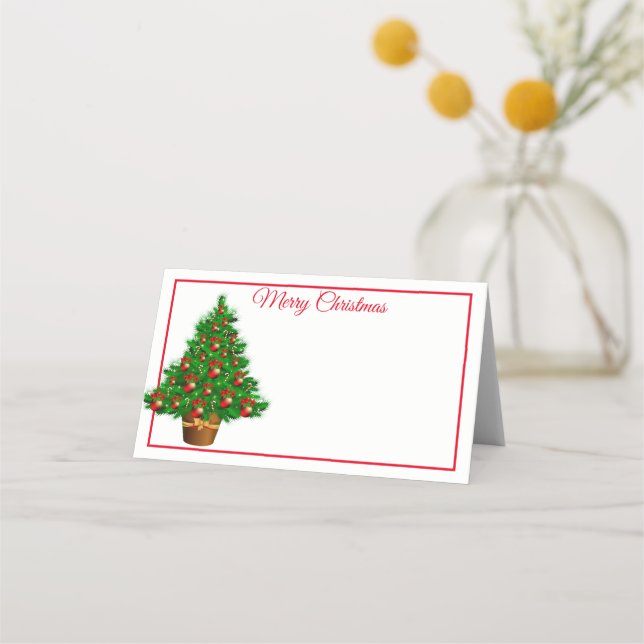 Name Place Card-Christmas Tree Card (Front)