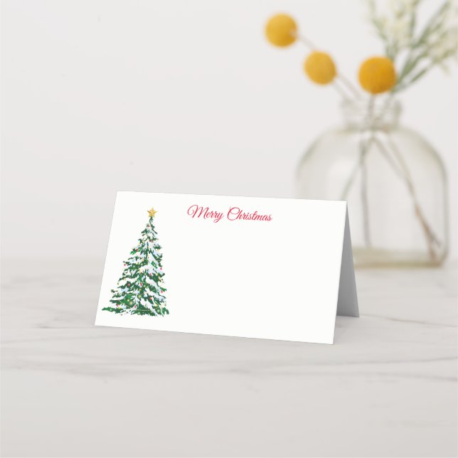 Name Place Card-Christmas Tree Card (Front)