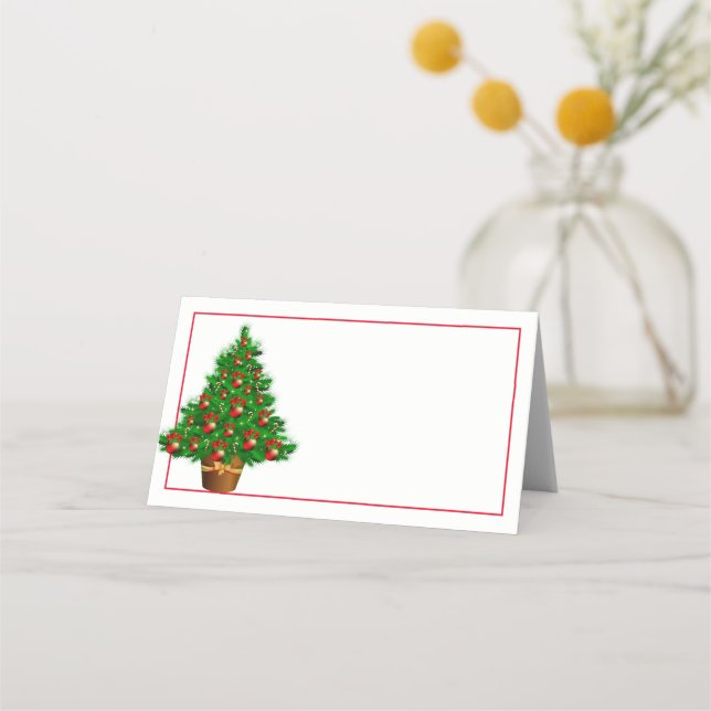 Name Place Card-Christmas Tree Card (Front)