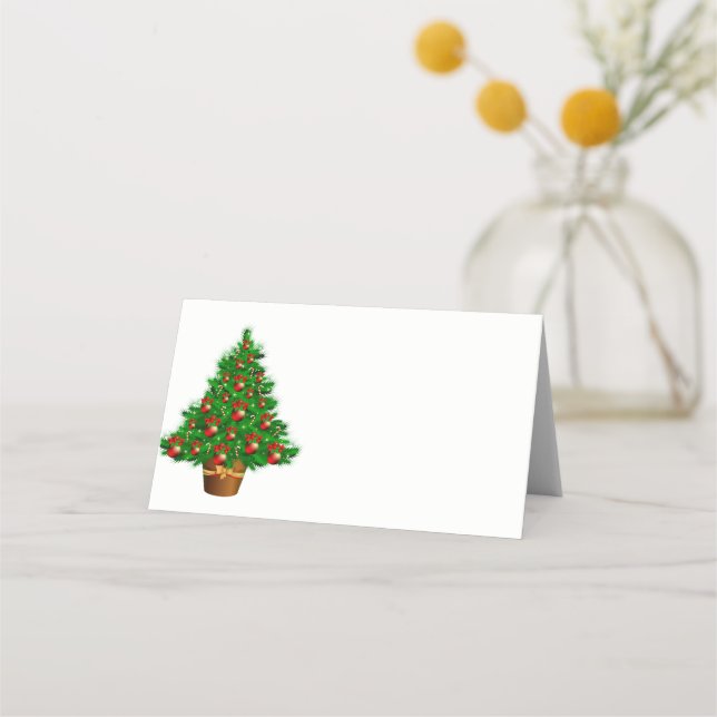Name Place Card-Christmas Tree Card (Front)