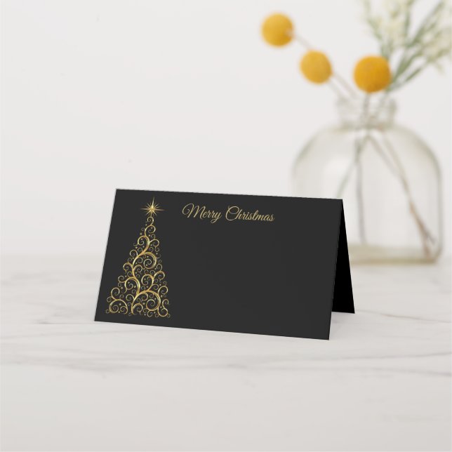 Name Place Card-Christmas Tree Place Card (Front)
