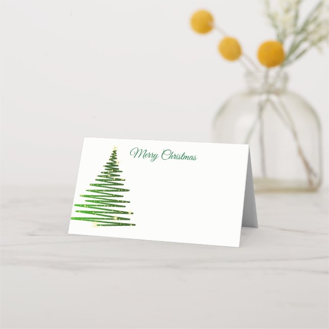 Name Place Card-Christmas Tree Place Card (Front)