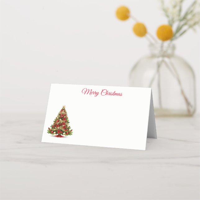 Name Place Card-Christmas Tree Place Card (Front)