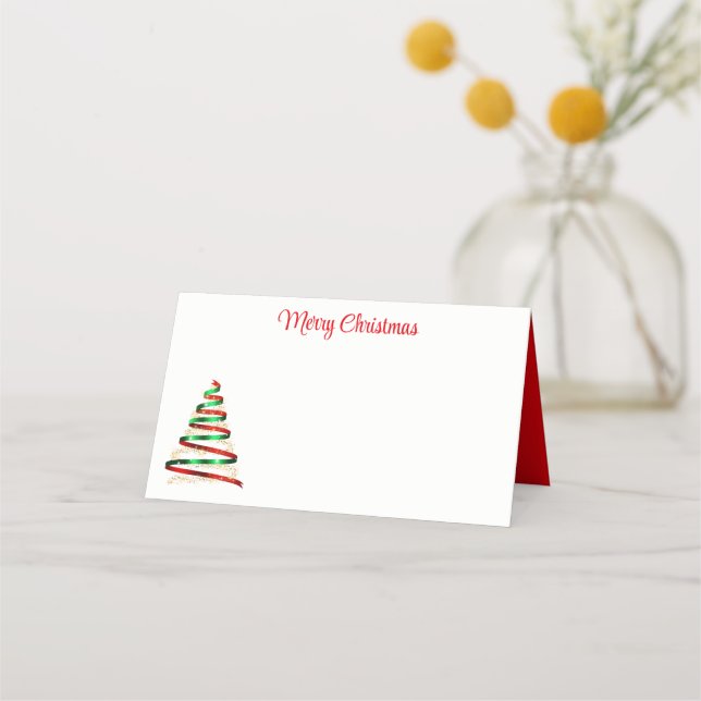 Name Place Card-Christmas Tree Place Card (Front)