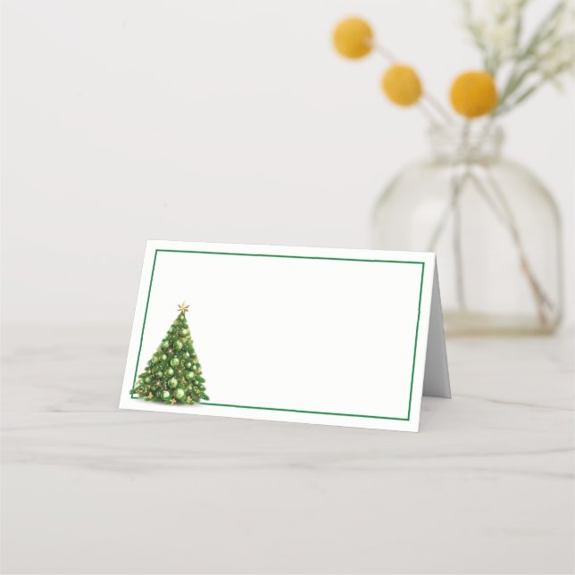 Name Place Card-Christmas Tree Place Card (Front)