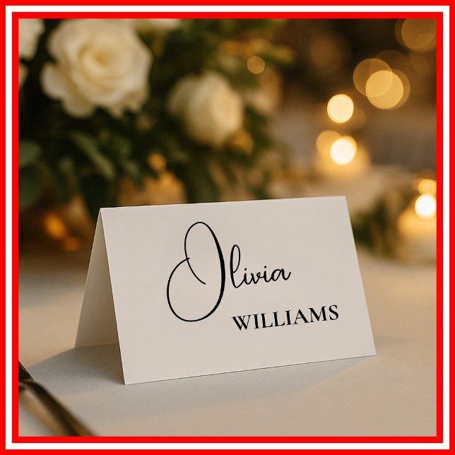 Name Place Card Elegant Minimalist Simple Wedding  (Creator Uploaded)