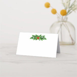 Name Place Card-Holly Bough Place Card
