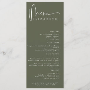 Name Place Card Menu Simple Wedding Menus