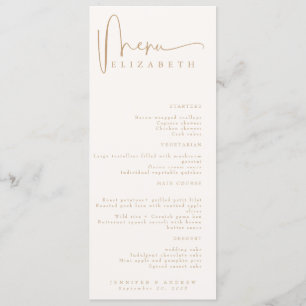 Name Place Card Menu Simple Wedding Menus