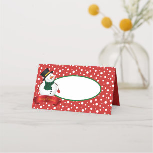 Name Place Cards-Christmas Snowman Card