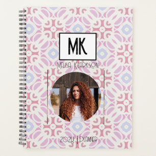 Name Planner with Photo on Grunge Pattern