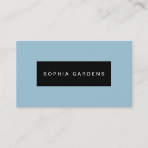 Name Plate - Black on Pale Blue 9dc6d8 Business Card