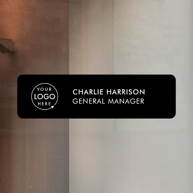 Name Plate | Business Logo Stylish Black Door Window Cling (Creator Uploaded)