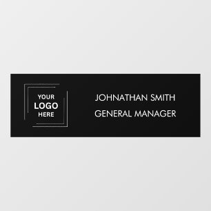 Name Plate   Custom Business Logo Black Door Cling