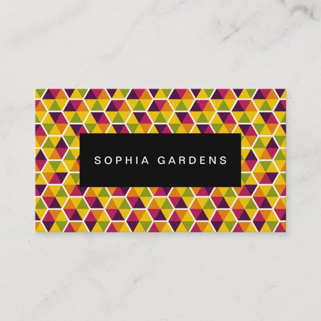 Name Plate - Hexagon Pattern 01 Business Card (Front)