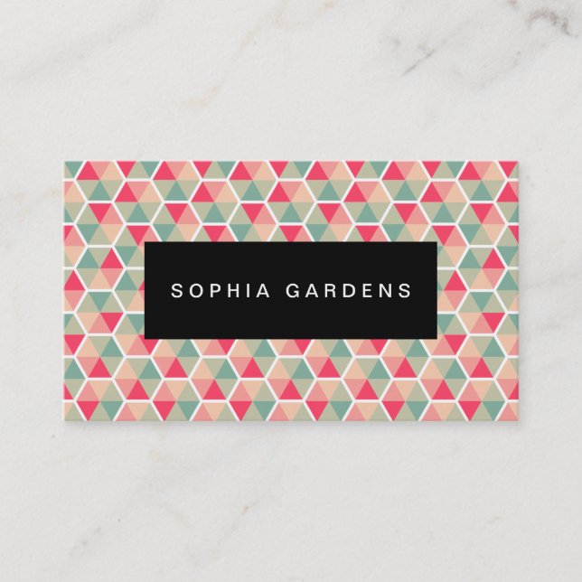 Name Plate - Hexagon Pattern 04 Business Card (Front)