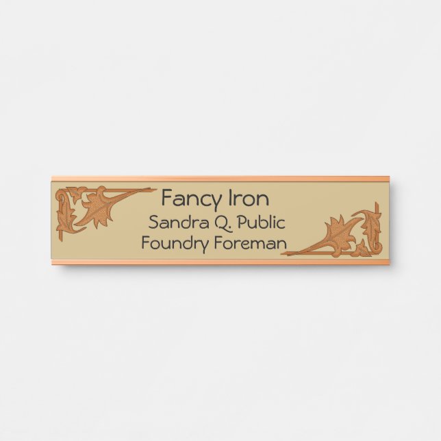 Name Plate - Leafy Brackets (Front)