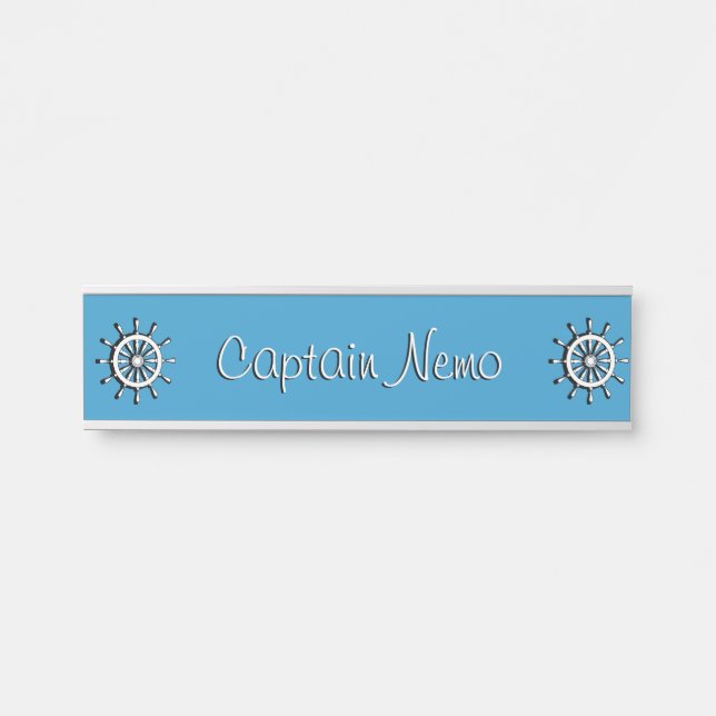 Name Plate - Name with Ship's Wheels (Front)