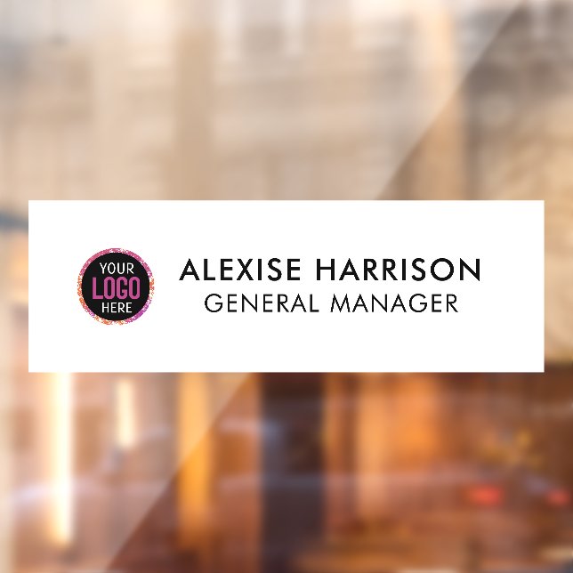 Name Plate Office Door Business Logo Modern White  Window Cling (Sheet 2)