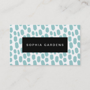 Name Plate - Paint Strokes - Light Blue Green Business Card