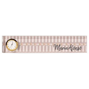 Name Plate Pink Rose Glitter